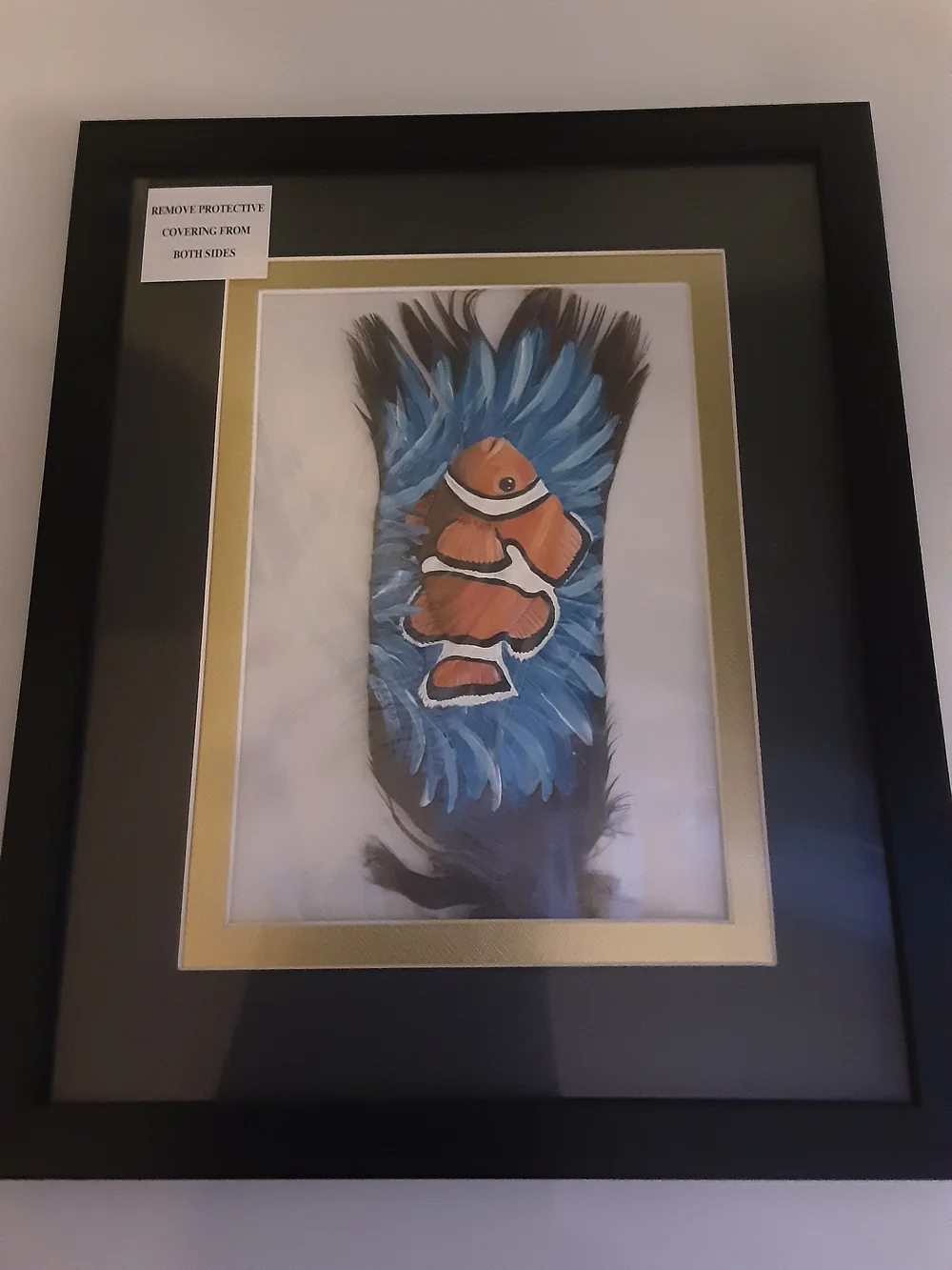 Hand Painted Turkey Feather Claw Fish (42)
